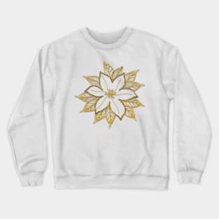 Holiday Season Poinsettia Gold Crewneck Sweatshirt